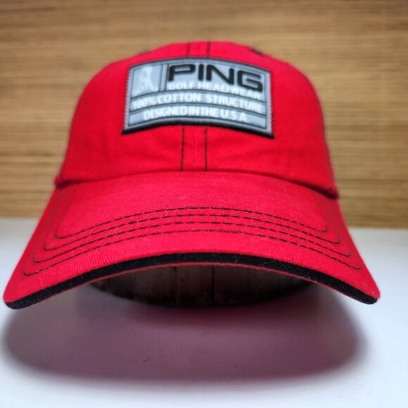 Ping Golf Hat Cap Strapback Adjustable Golf Headwear 100% Cotton Structure - Picture 3 of 8
